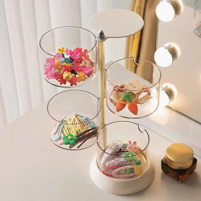 4-Layers Clear Jewelry Organizer, 360° Rotatable Small Cute Acrylic Jewelry Box | eBay