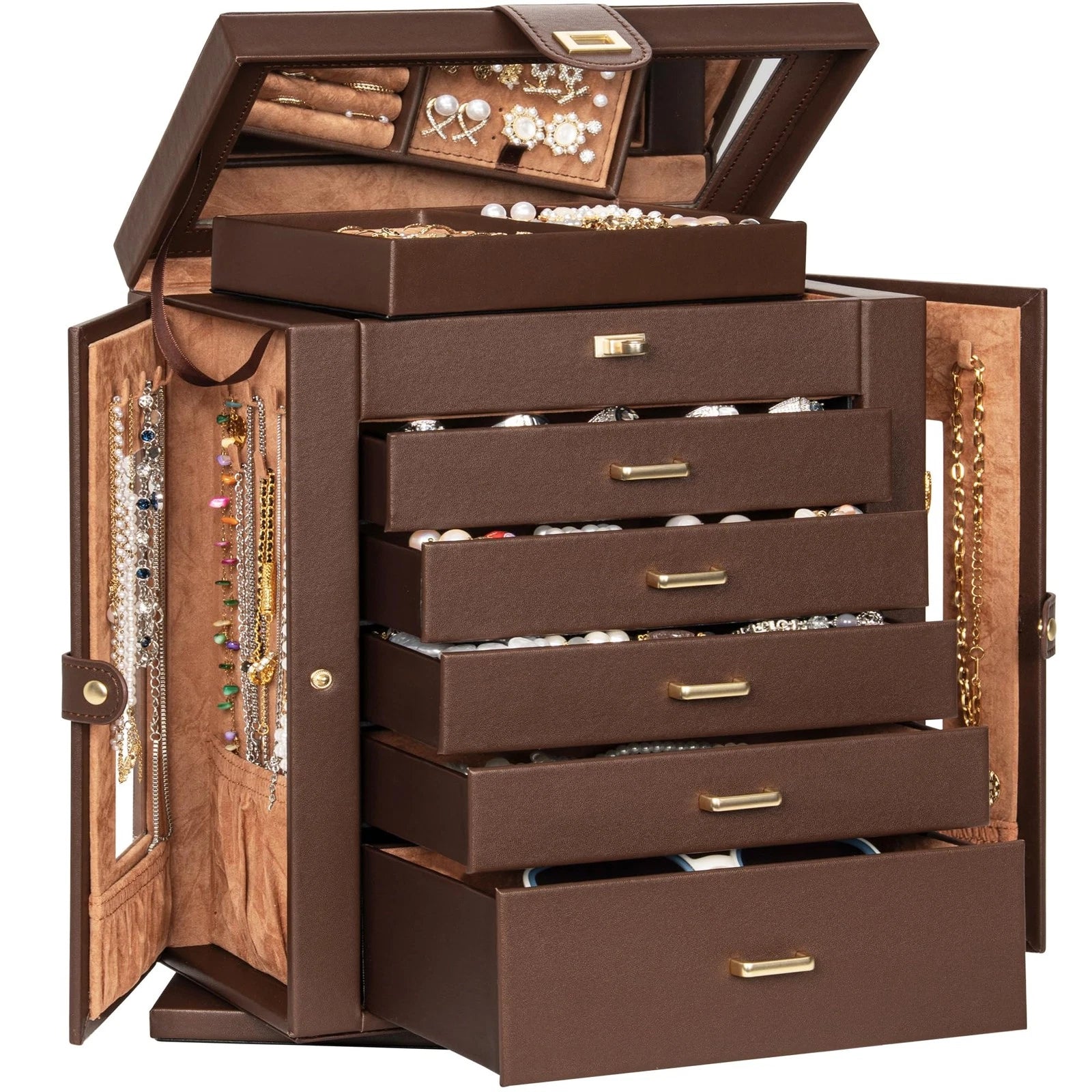 360° Rotating Jewelry Box 6-Tier Organizer Functional Jewelry Storage Case fo... | eBay
