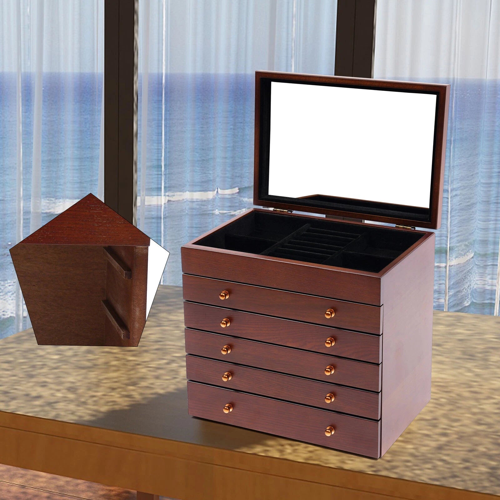 Jewelry Box, Jewelry Organizer, 6-tier Jewelry Box for Bedroom | eBay