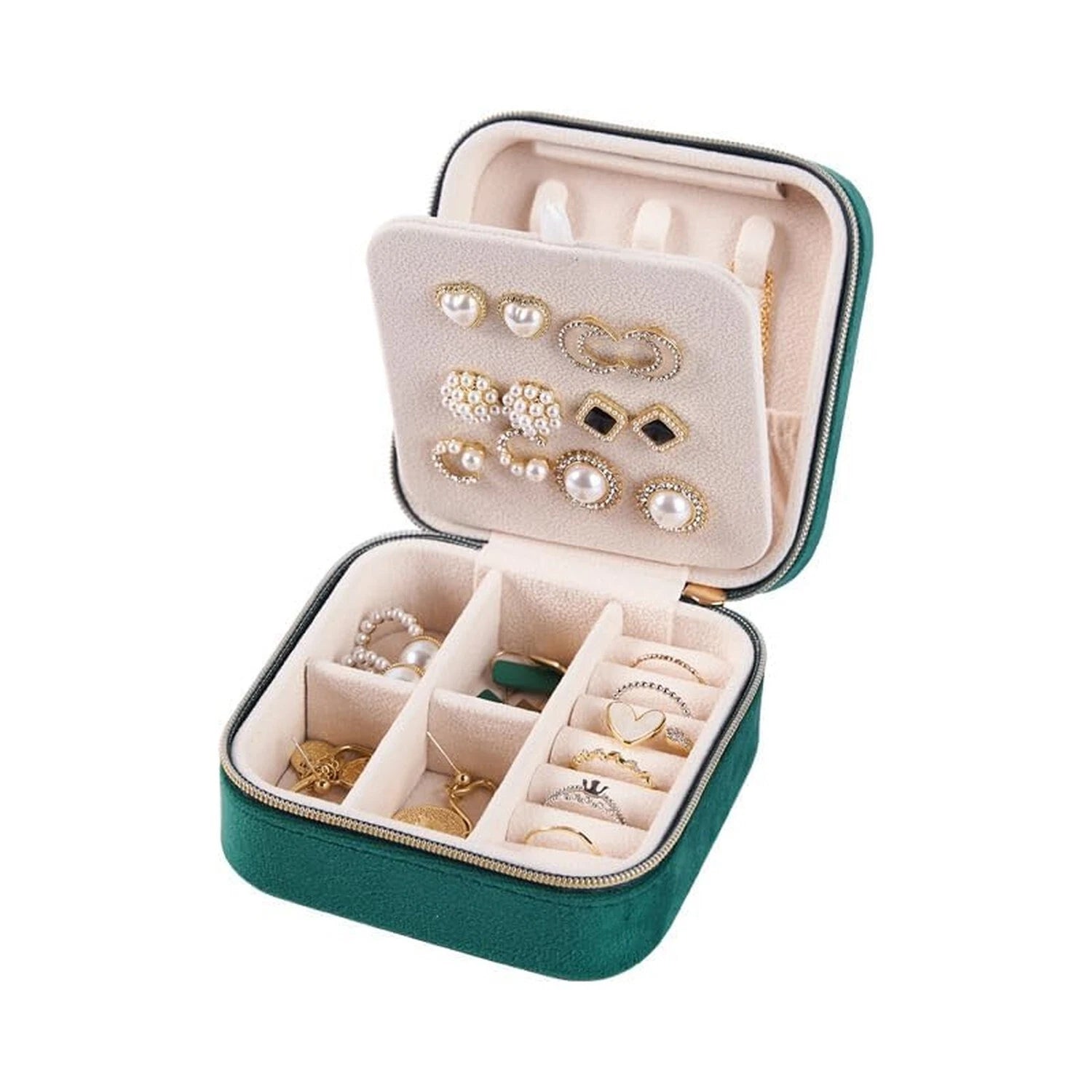 Jewelry Box, Portable Velvet Travel Jewelry Organizer Box for Earrings Bracel... | eBay