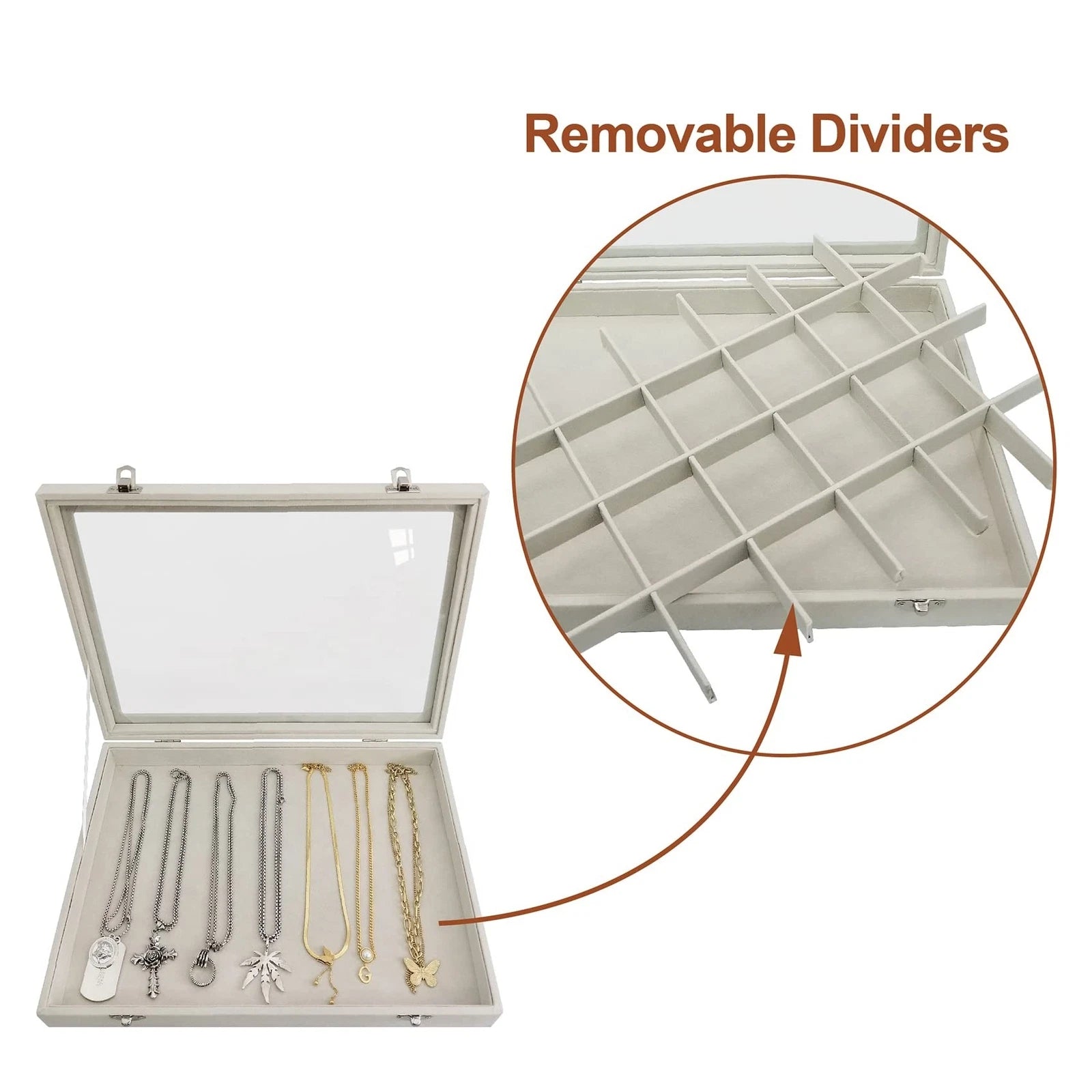 24 Grids Jewelry Box Removable Earrings Rings Organizer Box with Clear Lid fo... | eBay
