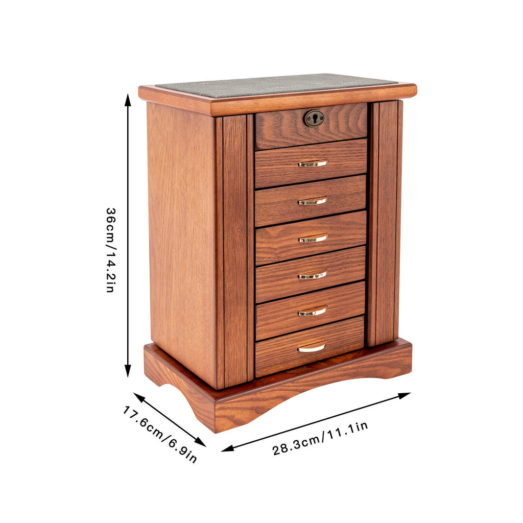 Wooden Jewelry Box Cabinet Storage Beauty 7 Drawers Case For Festival Gifts NEW | eBay