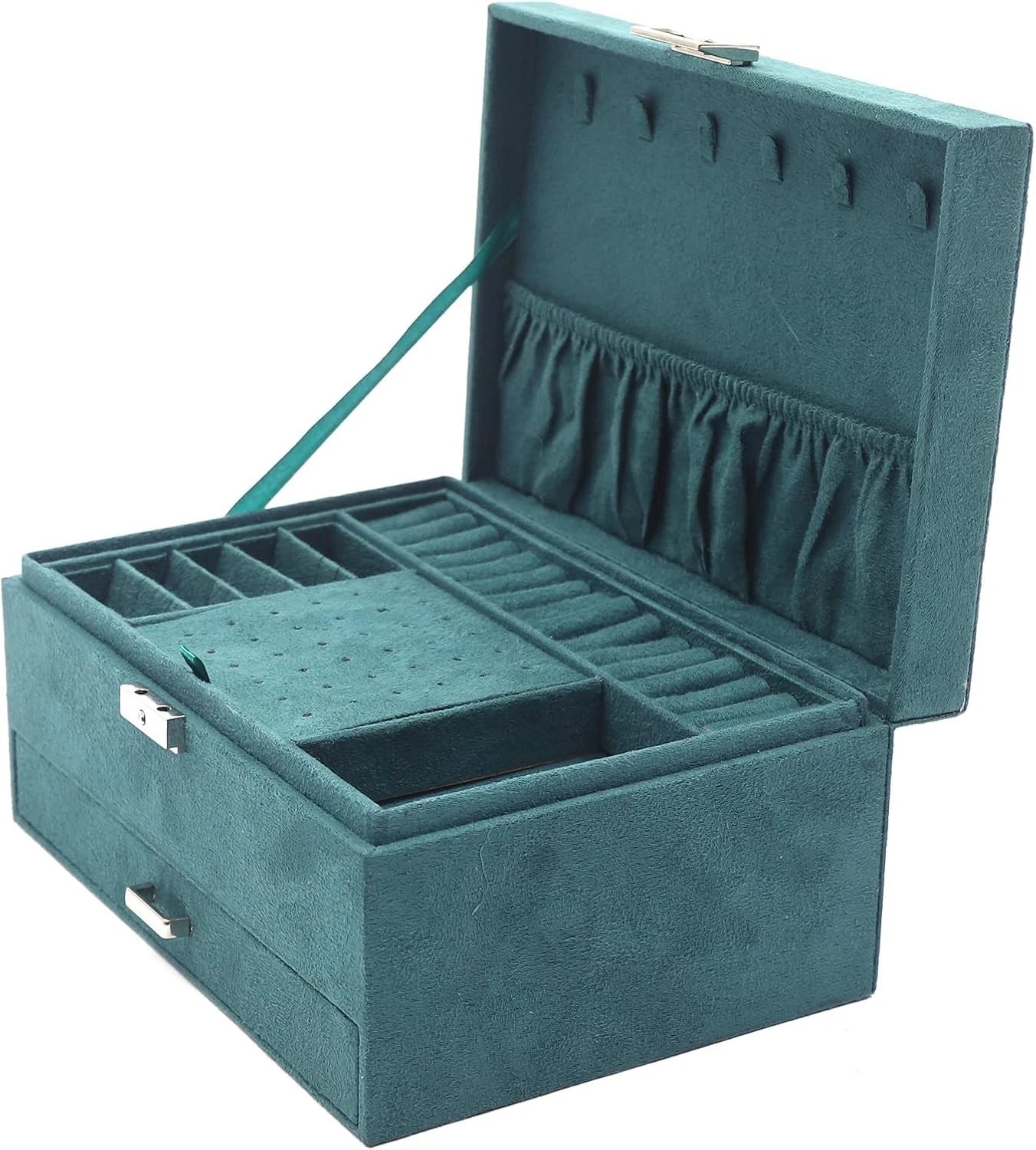 3 Layers Jewelry Box Organizer Large Capacity Case Flannel For Ring | eBay