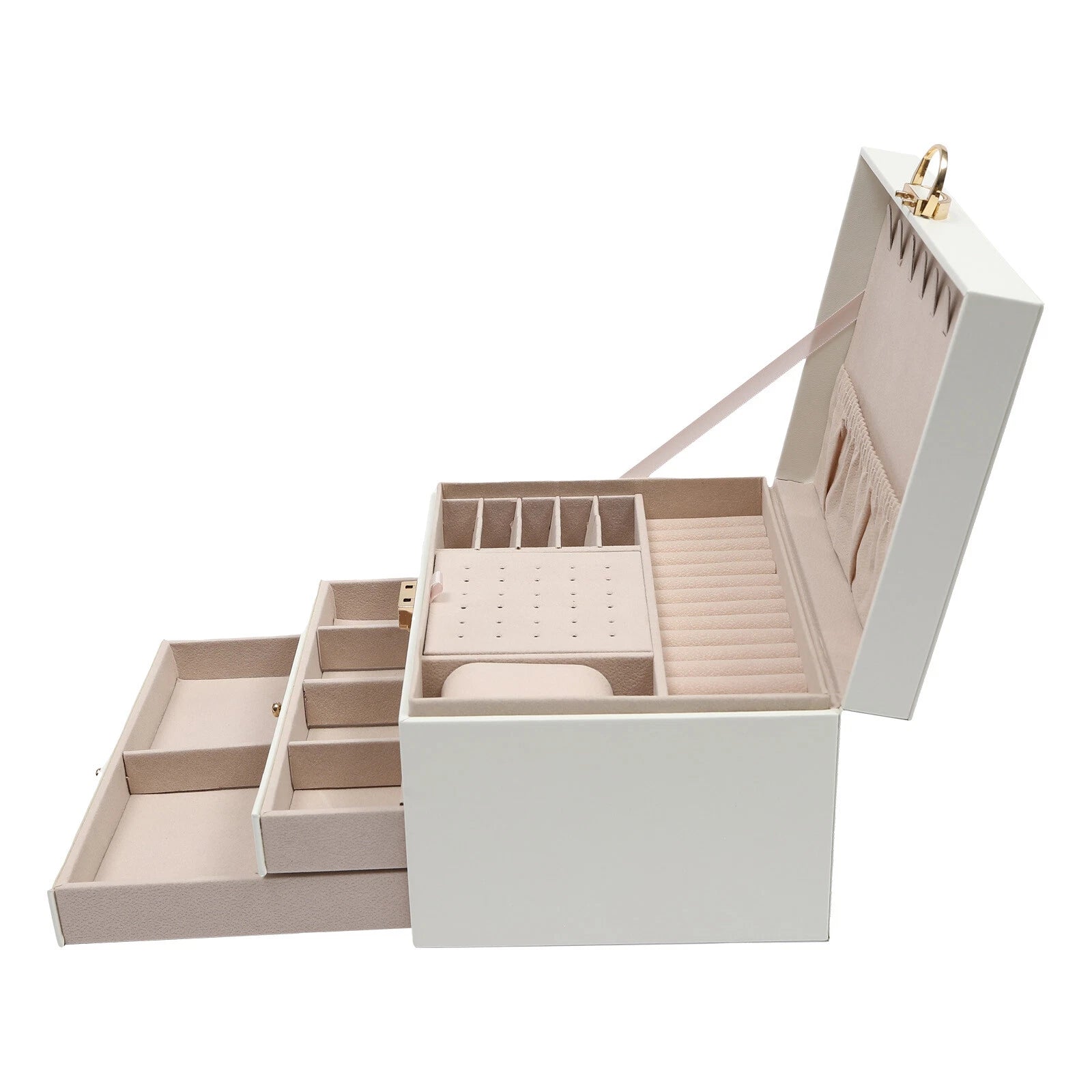 3 Tier Watch Box Jewelry Organizer Case Holder Bracelet Display Case with Drawer | eBay