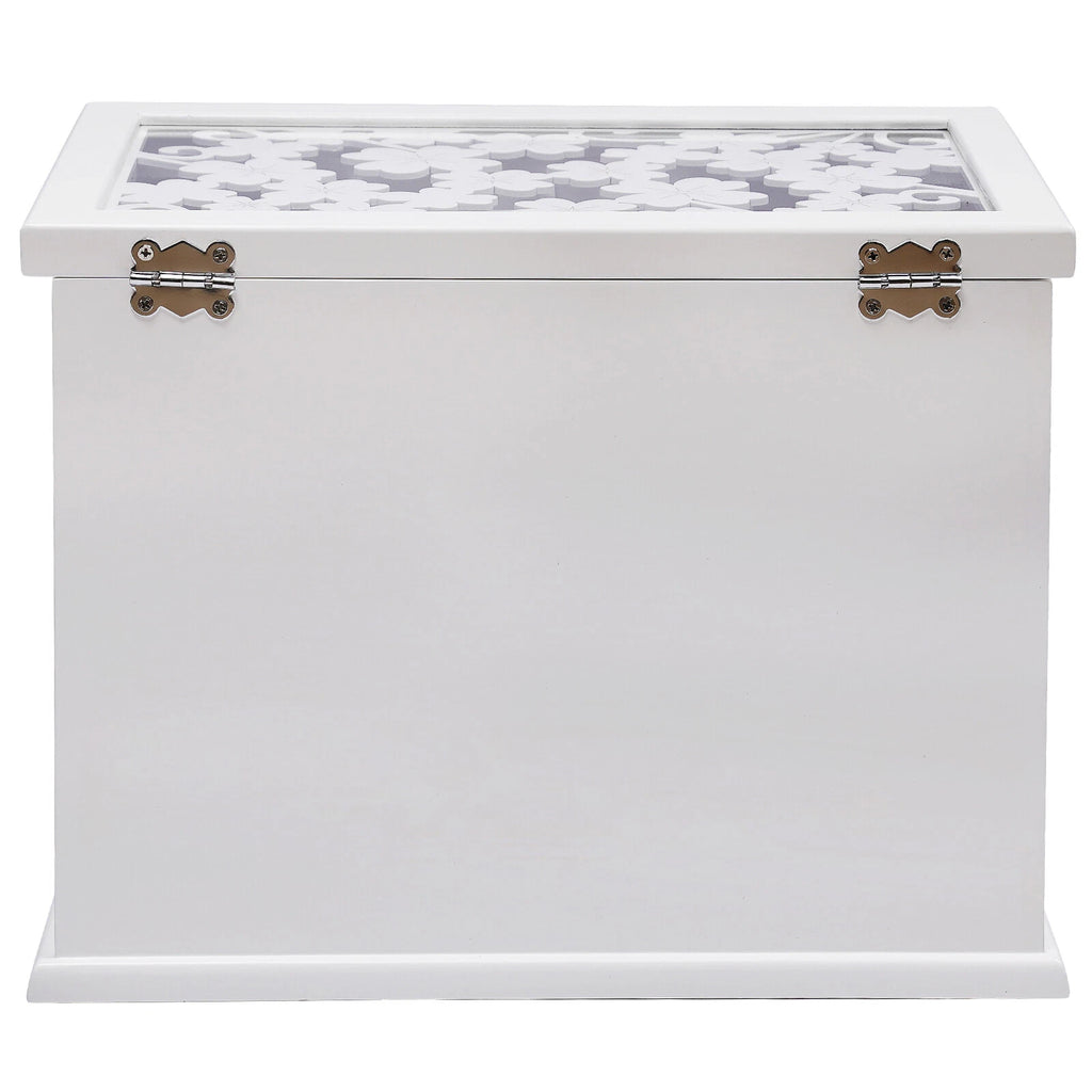 6 Layer White Jewelry Boxes Ring Necklace Storage Large-Capacity Wooden Box Case | eBay