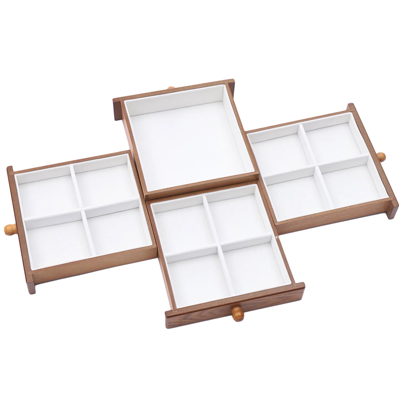 5 Layers Wooden Storage Cage Jewelry Box Organizer Women Girls Gift w/ Drawers | eBay