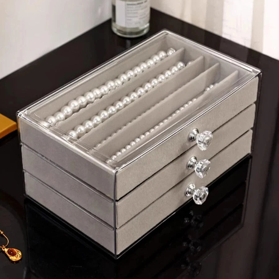 Jewelry Storage Box Necklace Bracelet Earrings Drawer Organizer Holder Case | eBay