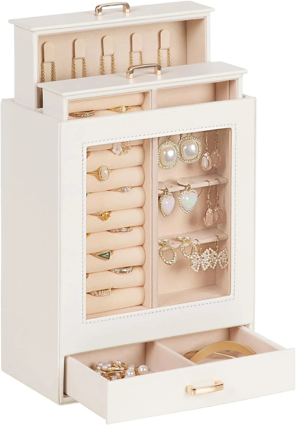 Jewelry Organizer Girls Women Jewelry Box for Necklaces Rings Earrings Gift Brac | eBay