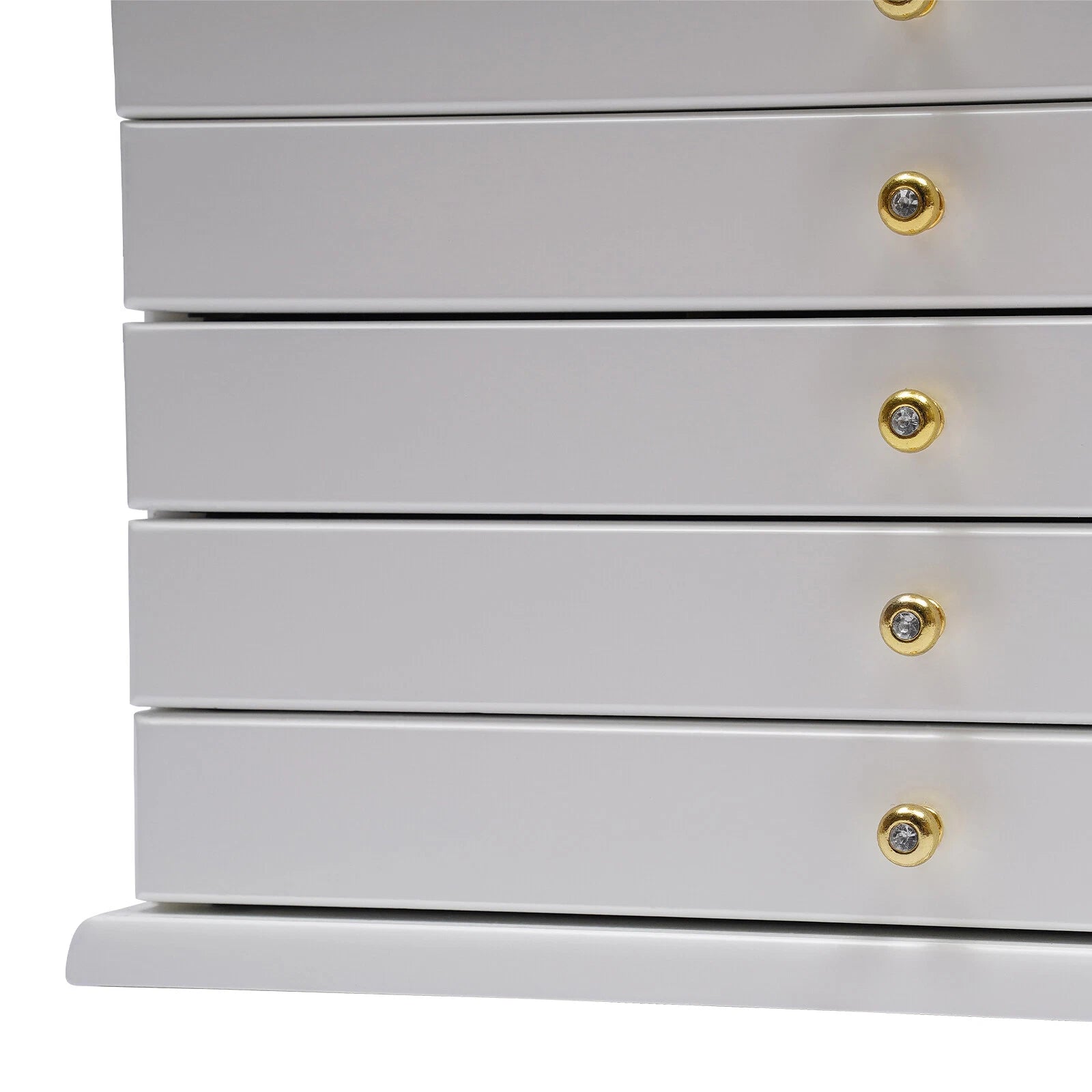 6 Layer White Jewelry Boxes Ring Necklace Storage Large-Capacity Wooden Box Case | eBay