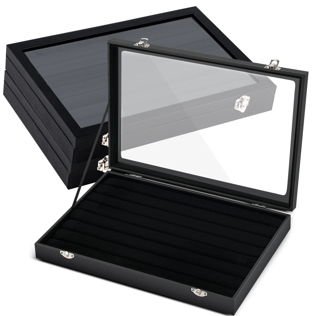 Sasylvia 3 Pcs Large 100 Slots Jewelry Box Velvet Multiple Ring Organizer Box... | eBay
