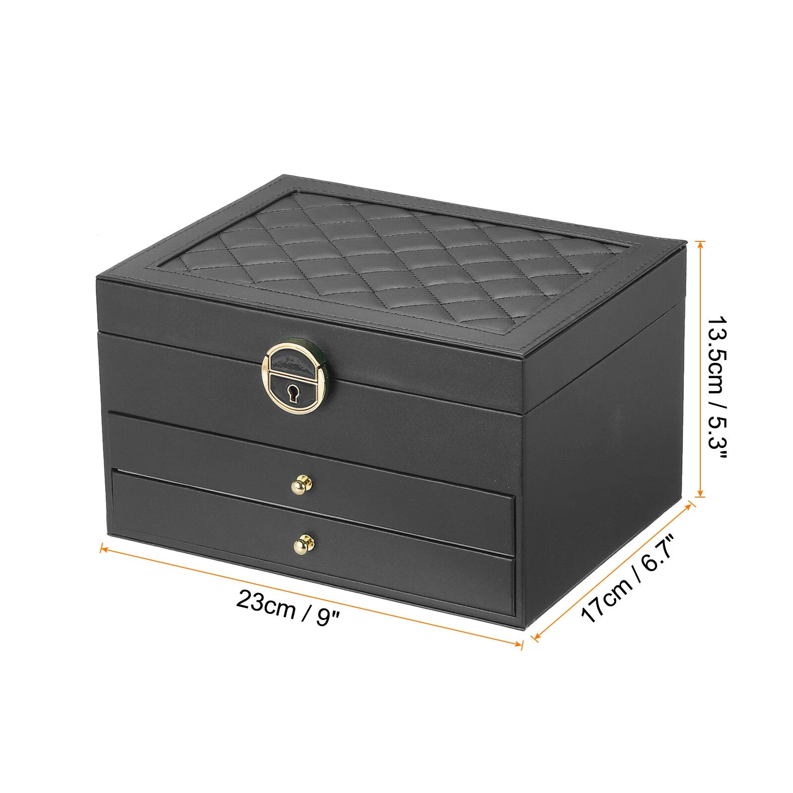 3 Layer Jewelry Box Organizer PU Leather Jewelry Storage Box for Necklace Black | eBay