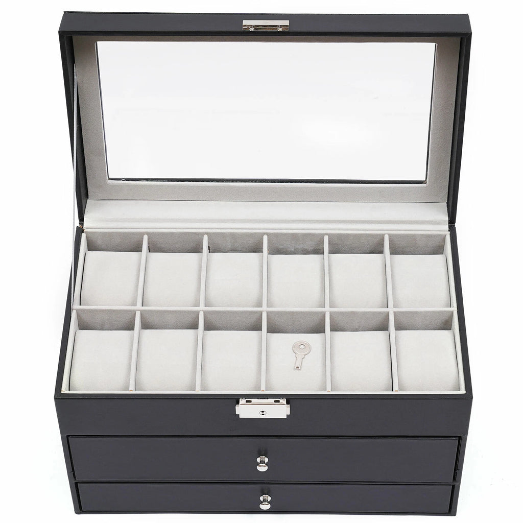 3 Layer Watch Sunglasses Jewelry Display Box Drawer Metal Buckle Organizer Box | eBay