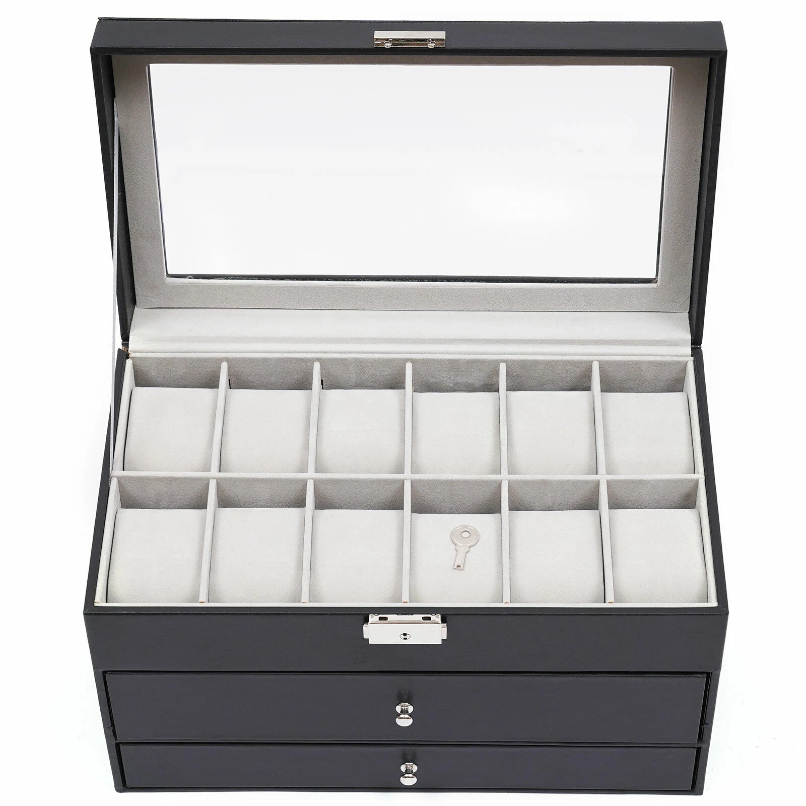 3 Layer Watch Sunglasses Jewelry Display Box Drawer Metal Buckle Organizer Box | eBay