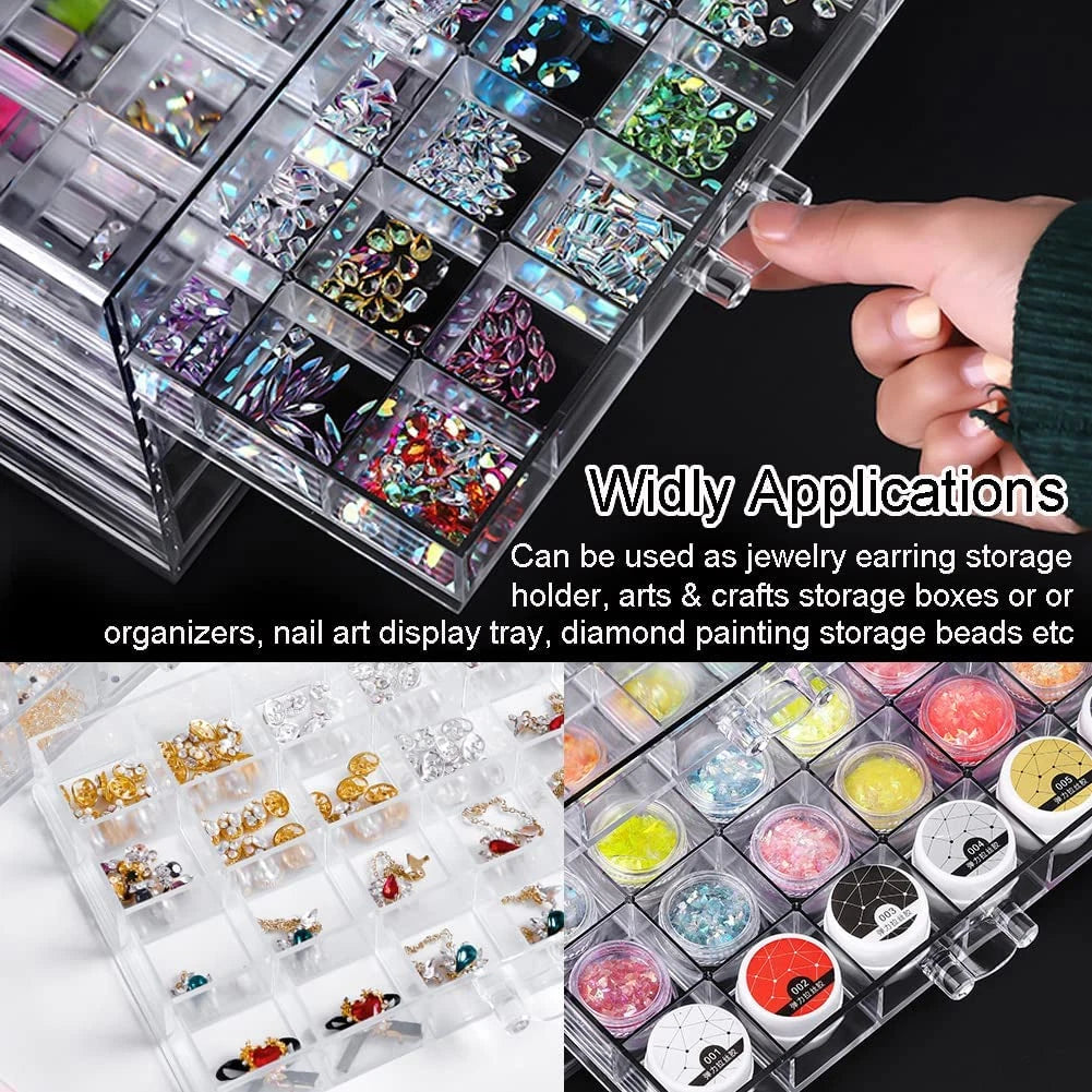 Earring Storage Box Organizer, Acrylic Jewelry Storage Box Holder 5 Drawers Tran | eBay