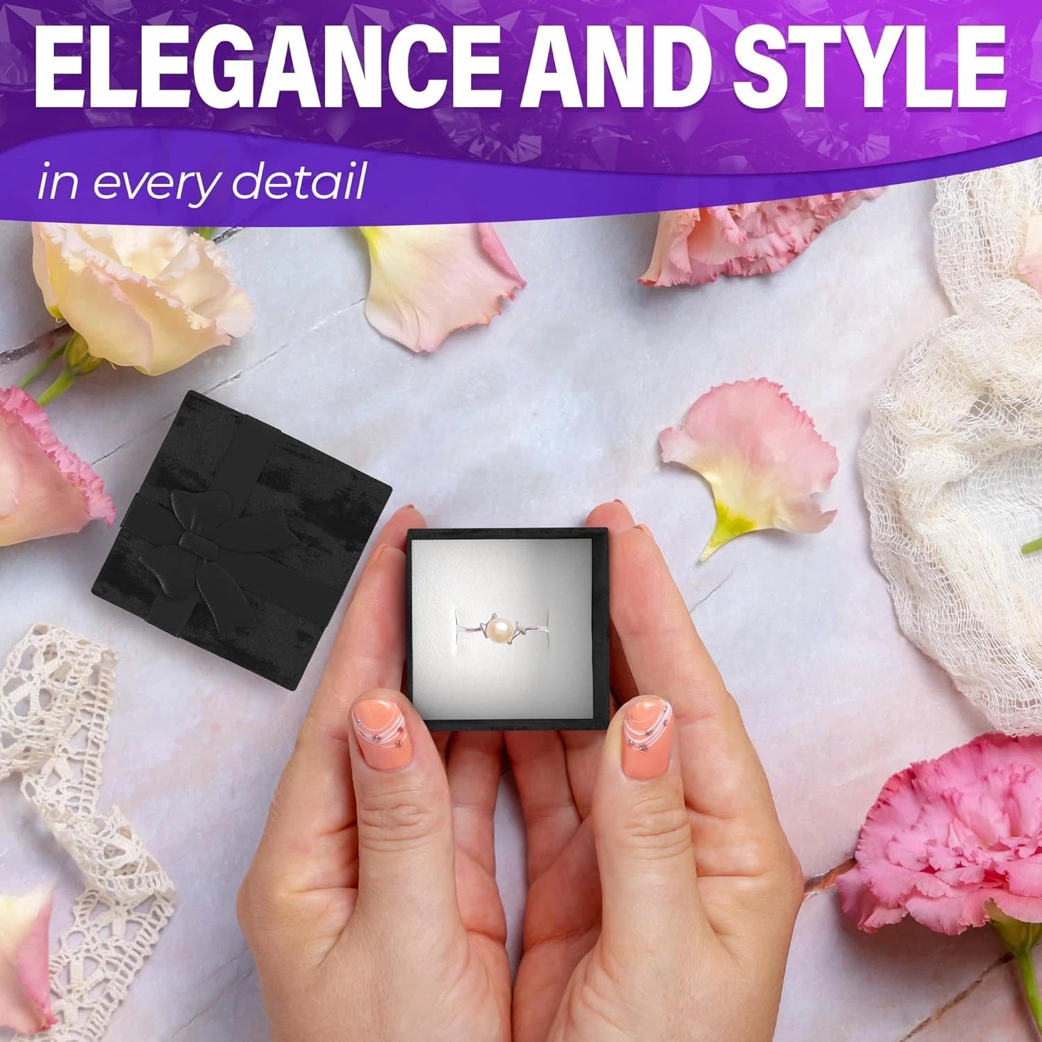 24Pcs Black Ring Boxes Bulk - Ring Jewelry Box Engagement Ring Holder Small Jewe | eBay