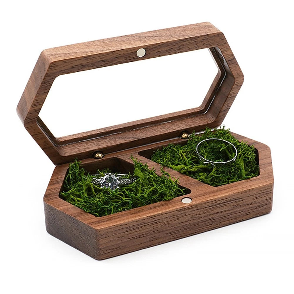 Wooden Box 2Slots Holder Box Travel Earrings Jewelry Storage Daily4161 | eBay
