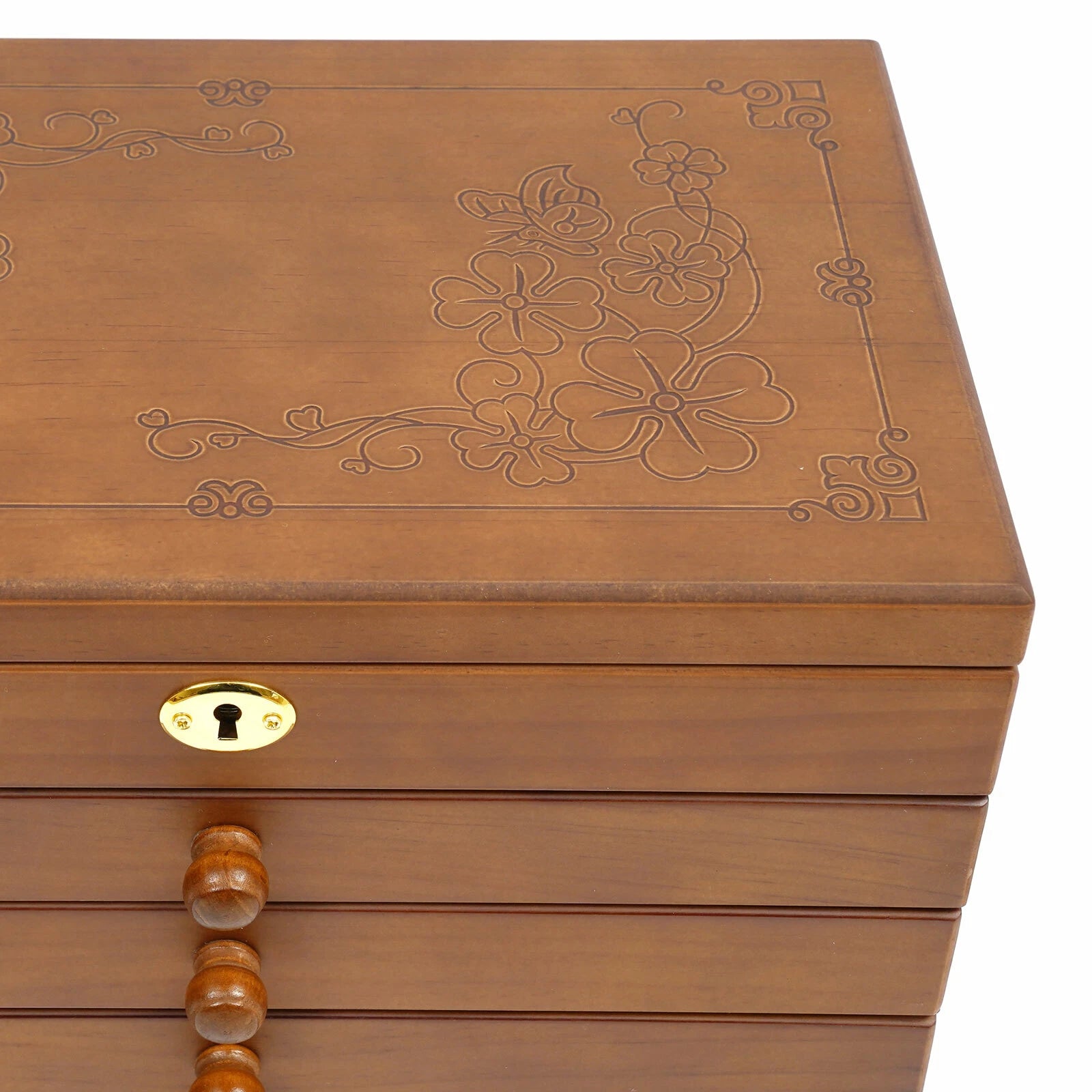 Large Capacity Wooden Jewelry Box Vintage Organizer Necklace Ring Display Boxes] | eBay