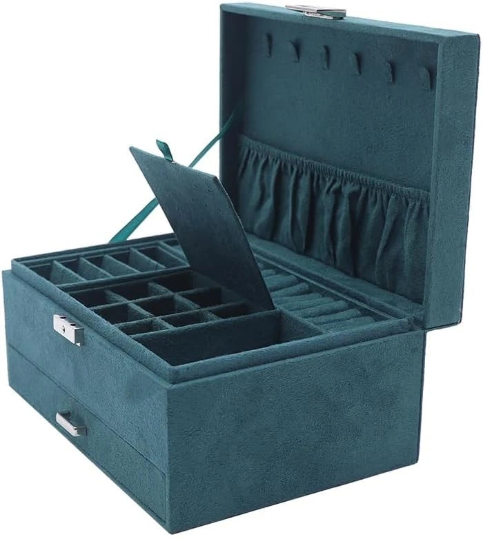 3 Layers Jewelry Box Organizer Large Capacity Case Flannel For Ring | eBay
