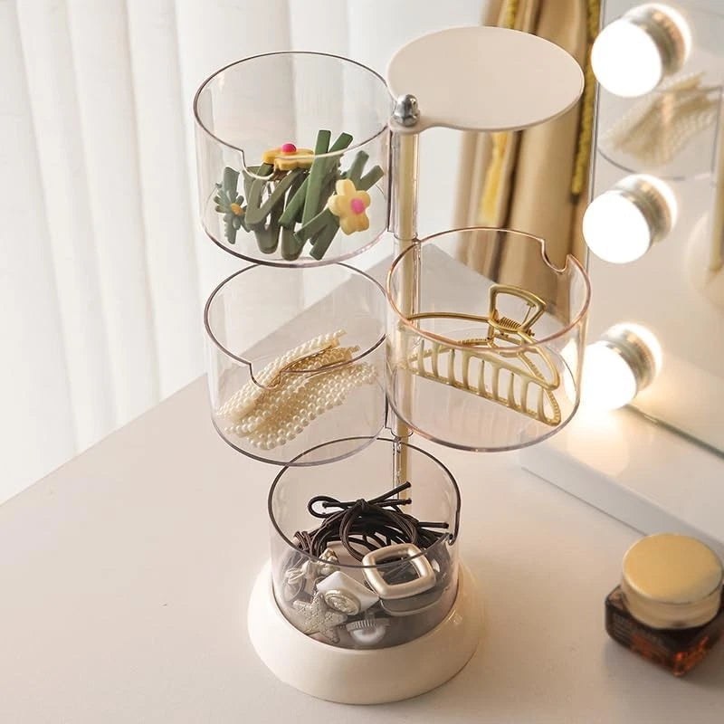 4-Layers Clear Jewelry Organizer, 360° Rotatable Small Cute Acrylic Jewelry Box | eBay