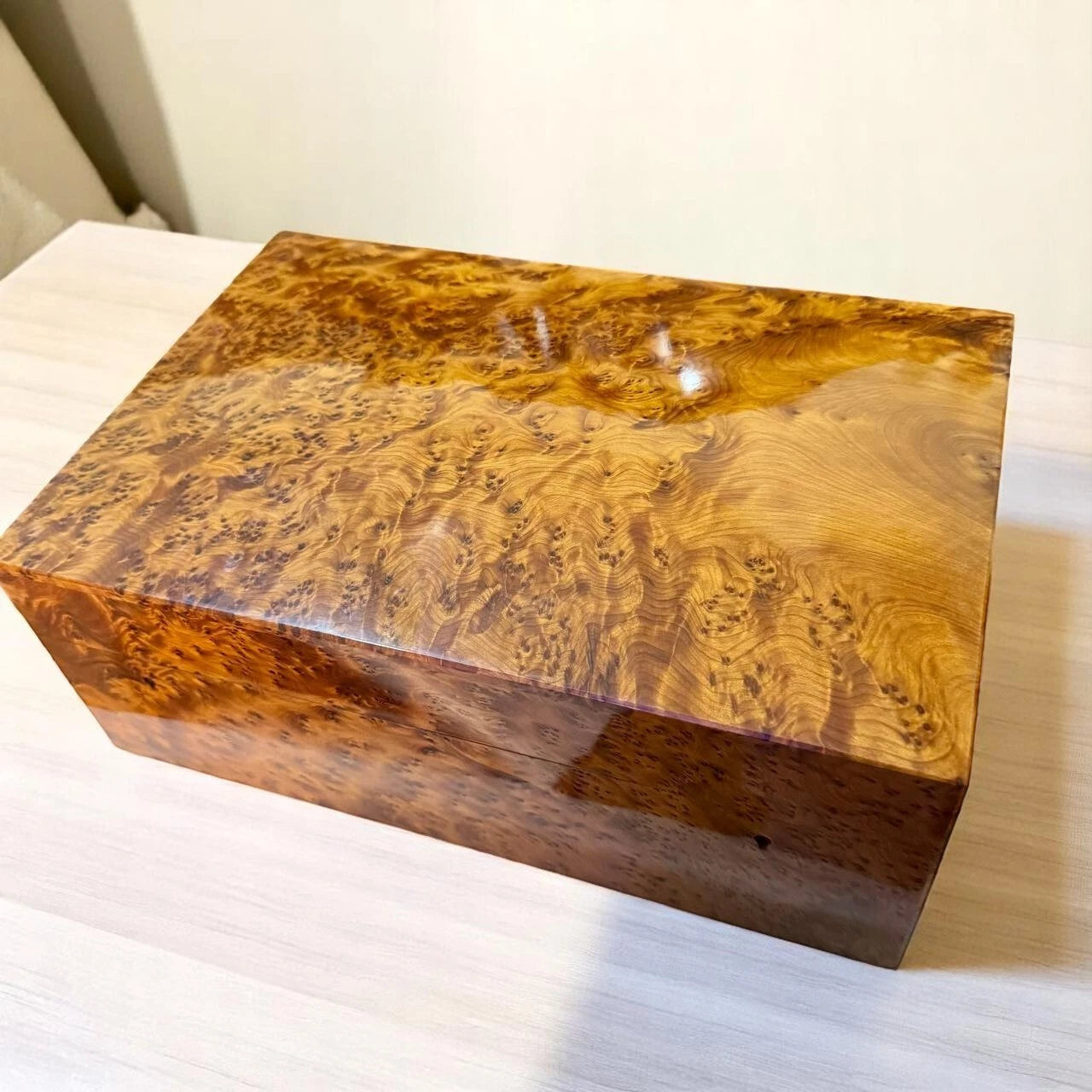 Large Burl Thuya Wood Jewelry Box with Key – Handcrafted Organizer from Morocco | eBay