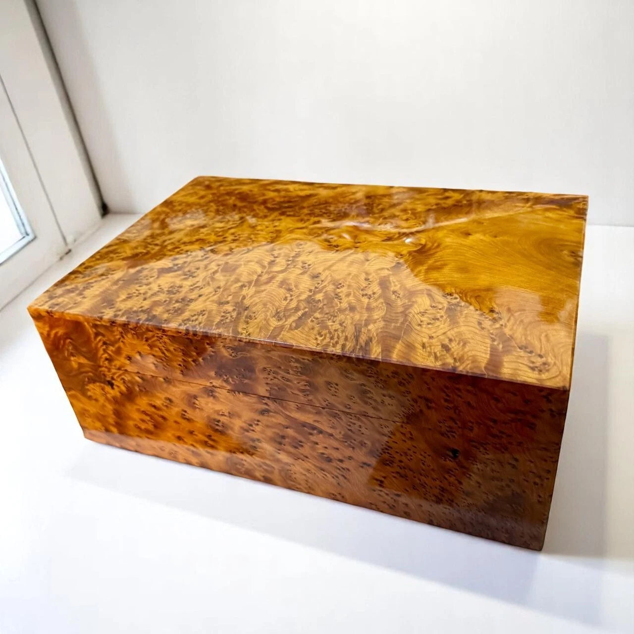 Large Burl Thuya Wood Jewelry Box with Key – Handcrafted Organizer from Morocco | eBay