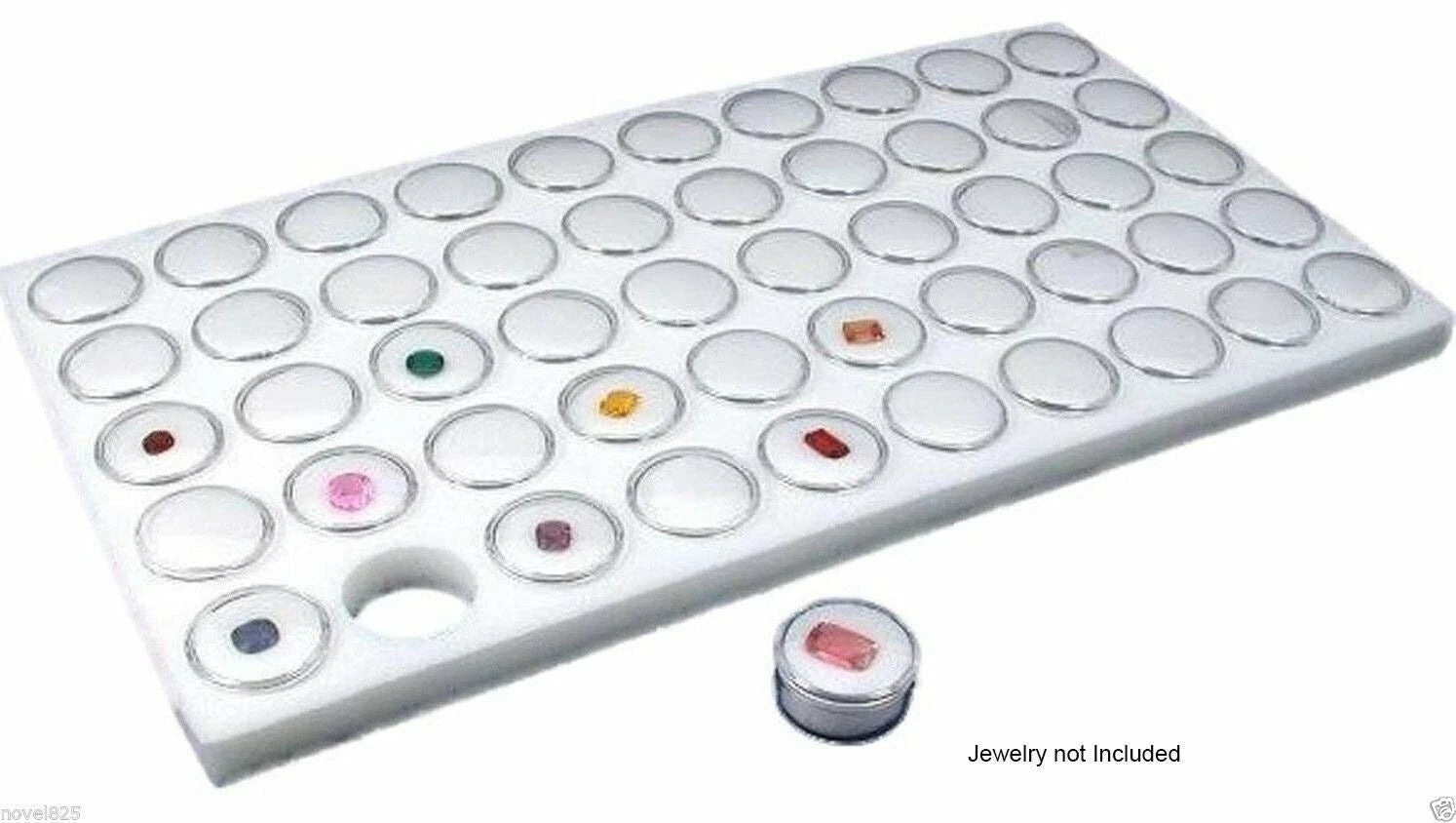New 50 White Foam Gem Jars Gemstone Storage Display Tray Insert | eBay