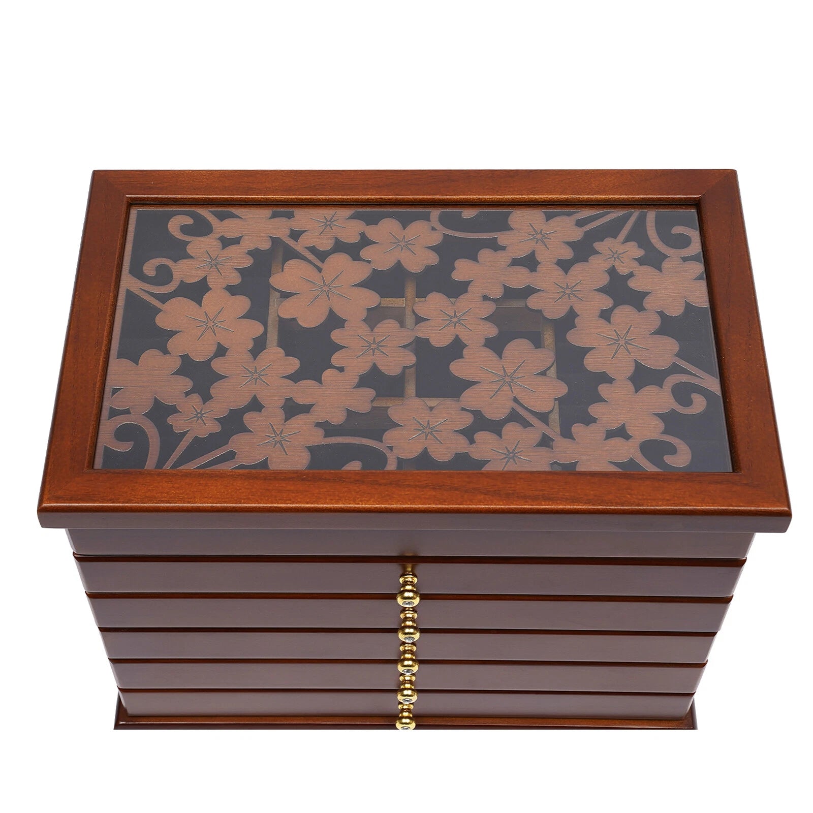 6 Layers Brown Vintage Jewelry Storage Wood Box Organizer Necklace Cabinet | eBay