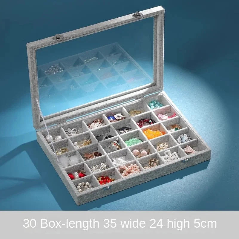 Jewelry Storage Box Large Capacity Rings Earrings Necklace Bracelet Display Case | eBay
