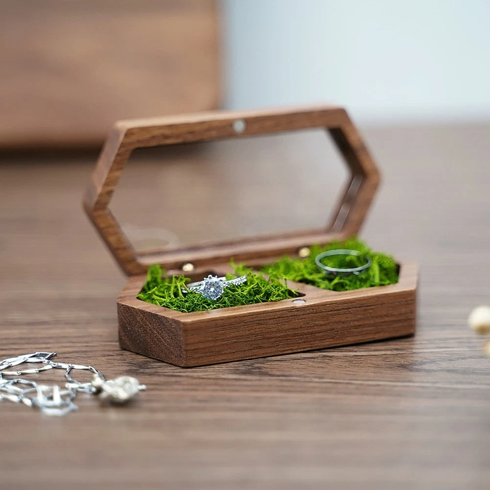 Wooden Box 2Slots Holder Box Travel Earrings Jewelry Storage Daily4161 | eBay
