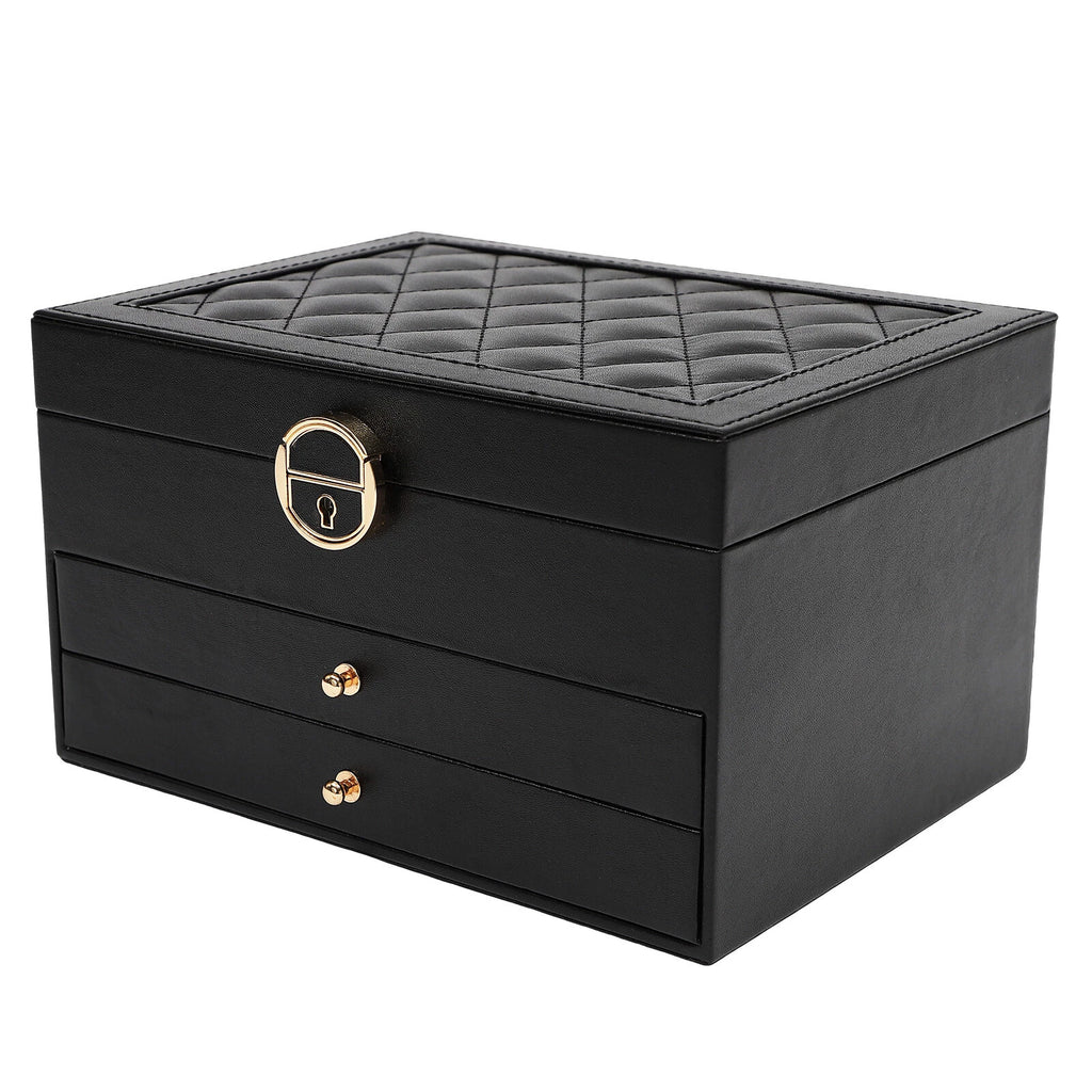 PU Watch Storage Box with Drawer Jewelry Organizer Watch Holder Display Case | eBay