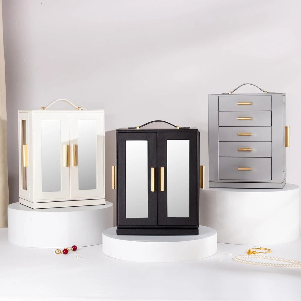 Jewelry Box 360° Rotating, Jewelry Storage Case with 5 Drawers, Jewelry Organize | eBay