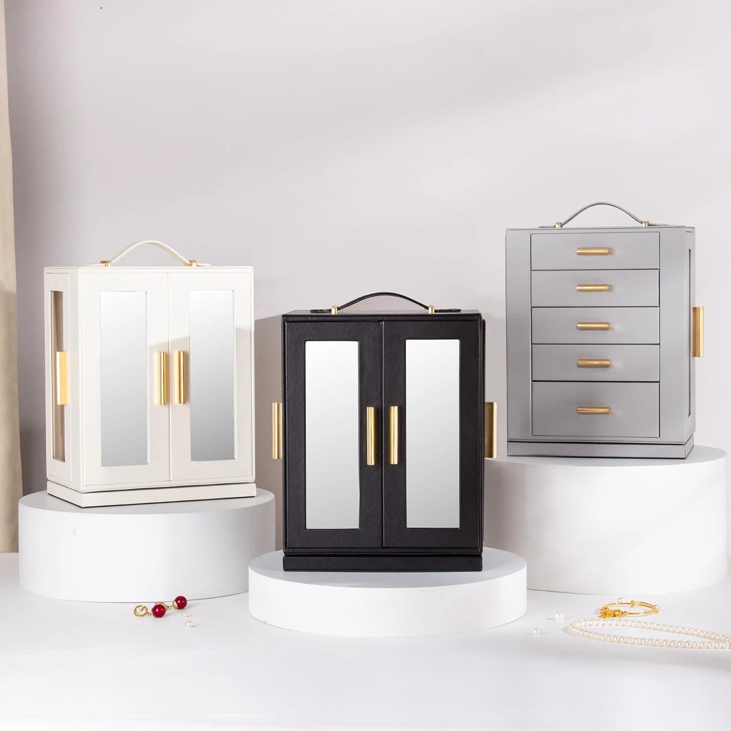Jewelry Box 360° Rotating, Jewelry Storage Case with 5 Drawers, Jewelry Organize | eBay