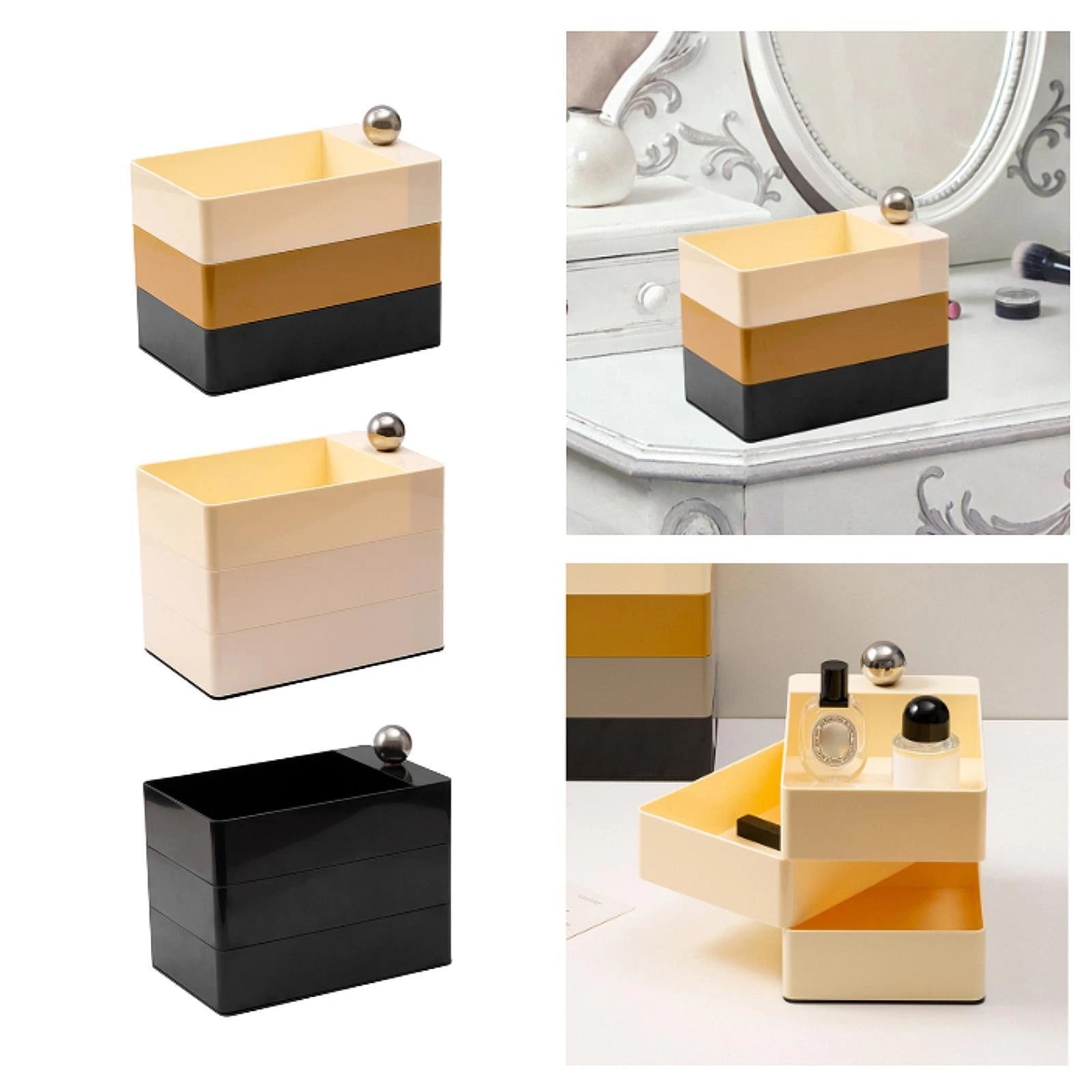 3 Layer Jewelry Organizer Rotating Jewelry Box Lightweight Portable Bracelet | eBay