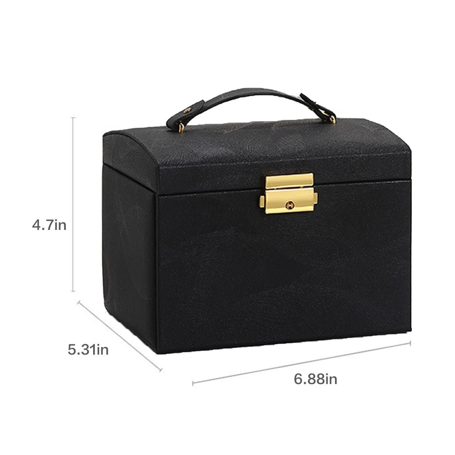 2 Layer Jewelry Storage Box for Necklaces Rings Watches PU Leather with Mirror ^ | eBay