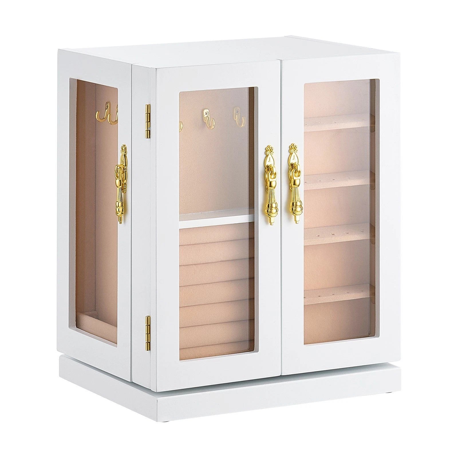 White 5-Drawer Jewelry Box - 360° Rotating Spacious Jewelry Organizer | eBay