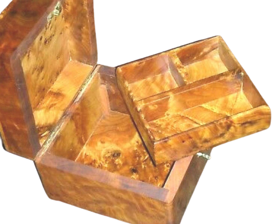 130MM Wooden box Jewelry Box Made Of wooden Thuya Burl,Lockable handmade new2024 | eBay