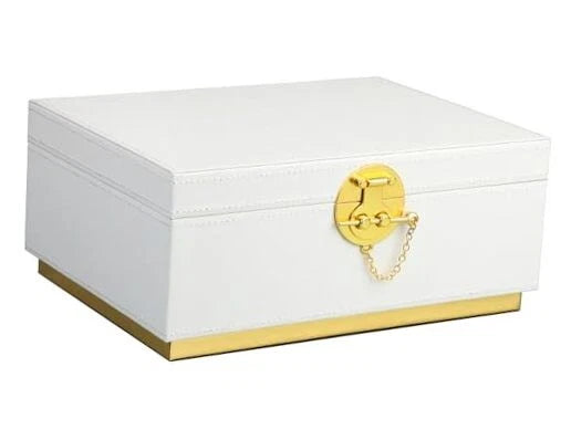 Elegant Faux Leather Decorative Box, Storage Jewelry Box Organizer, White | eBay