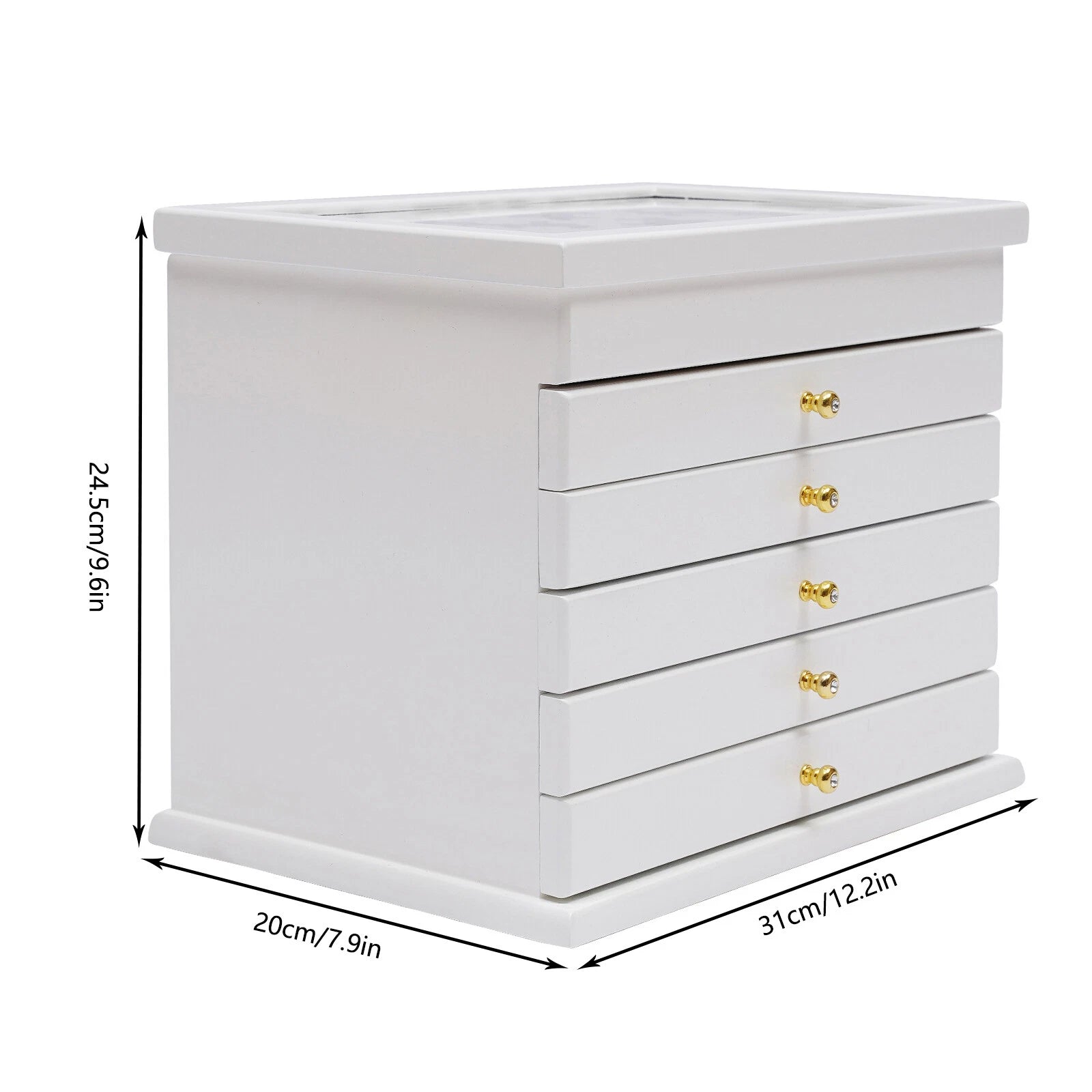 6-Layer Jewelry Box w/Drawers Large Ring Necklace Wodden StorageCase Women Gifts | eBay
