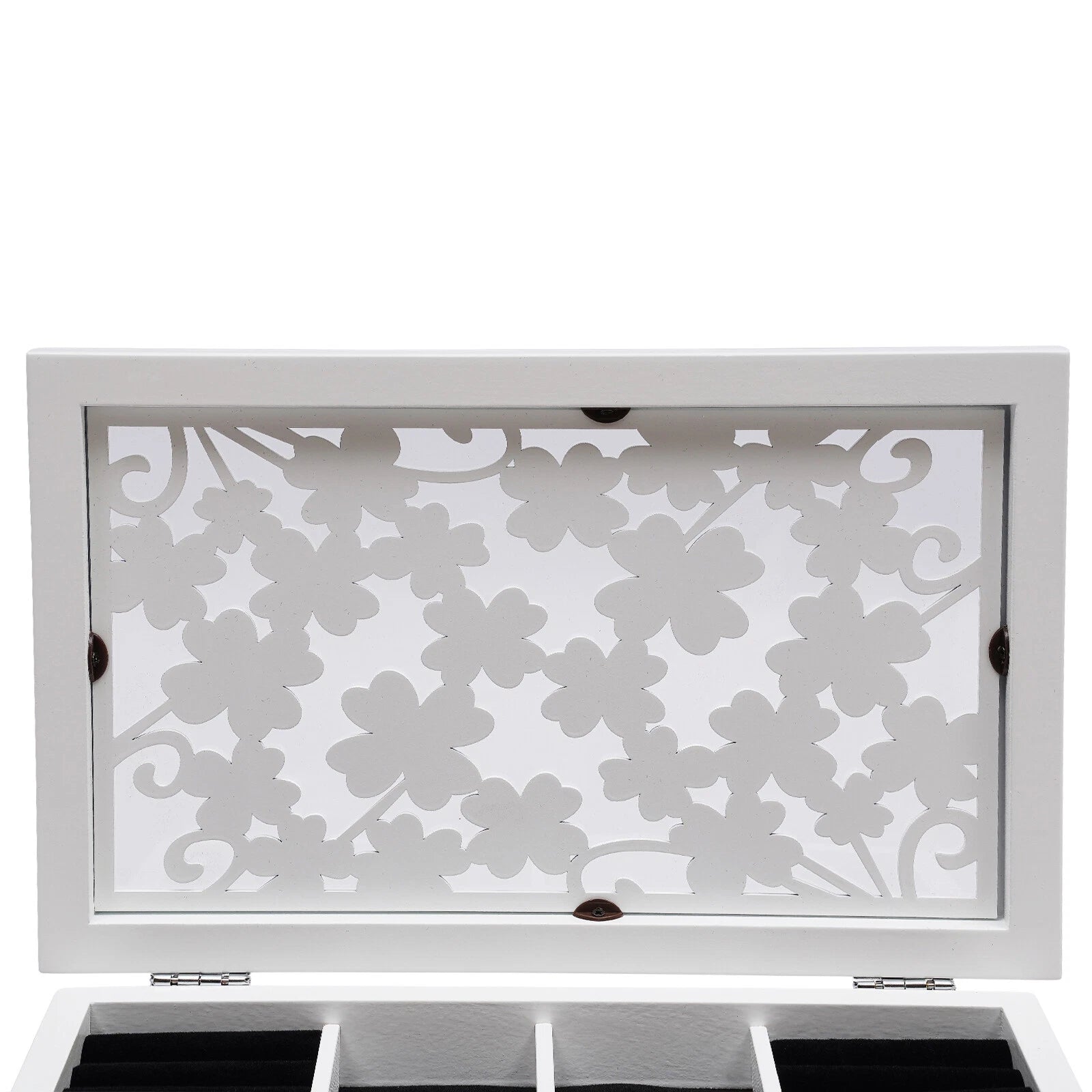 6 Layer White Jewelry Boxes Ring Necklace Storage Large-Capacity Wooden Box Case | eBay