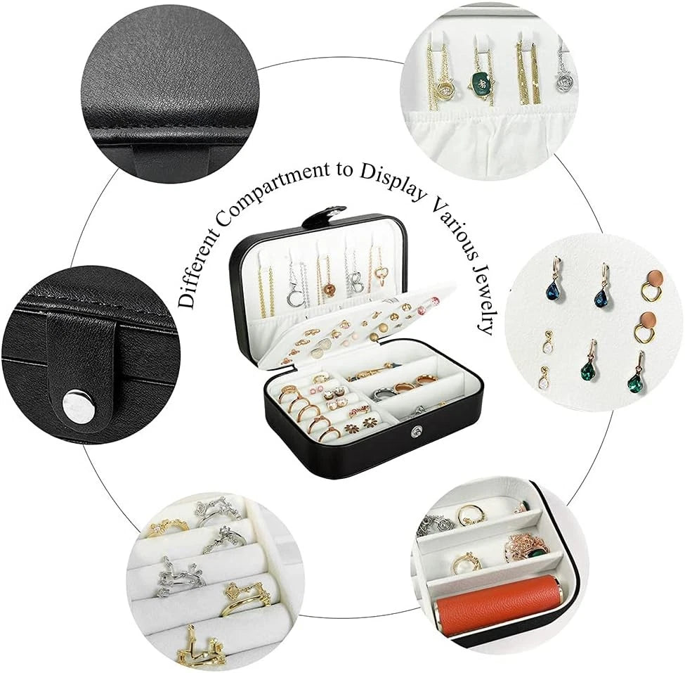 Travel Jewelry Box, PU Leather Small Jewelry Organizer | eBay