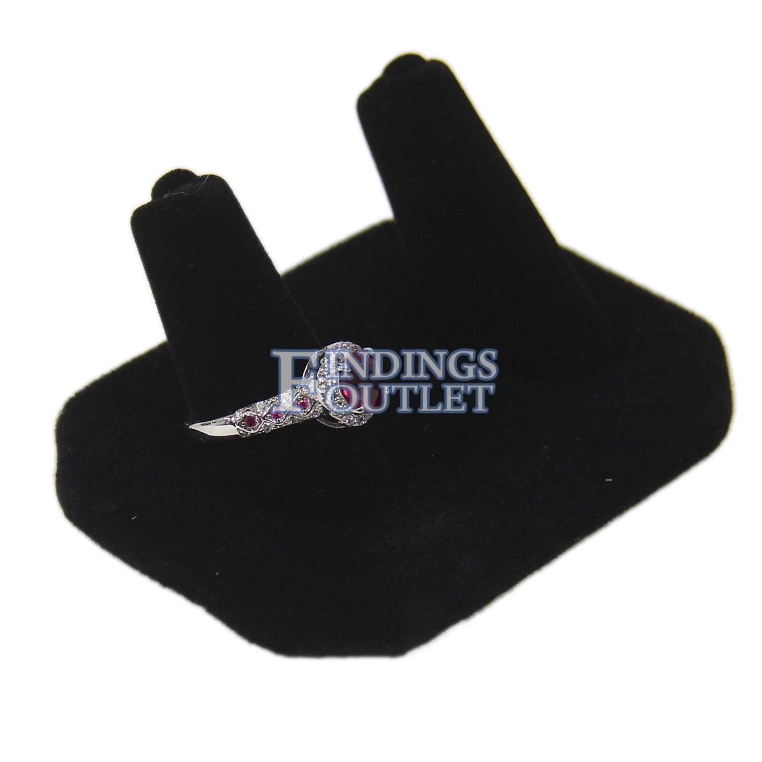 Black Velvet 2 Ring Jewelry Display Holder Showcase Organizer Finger Stand | eBay