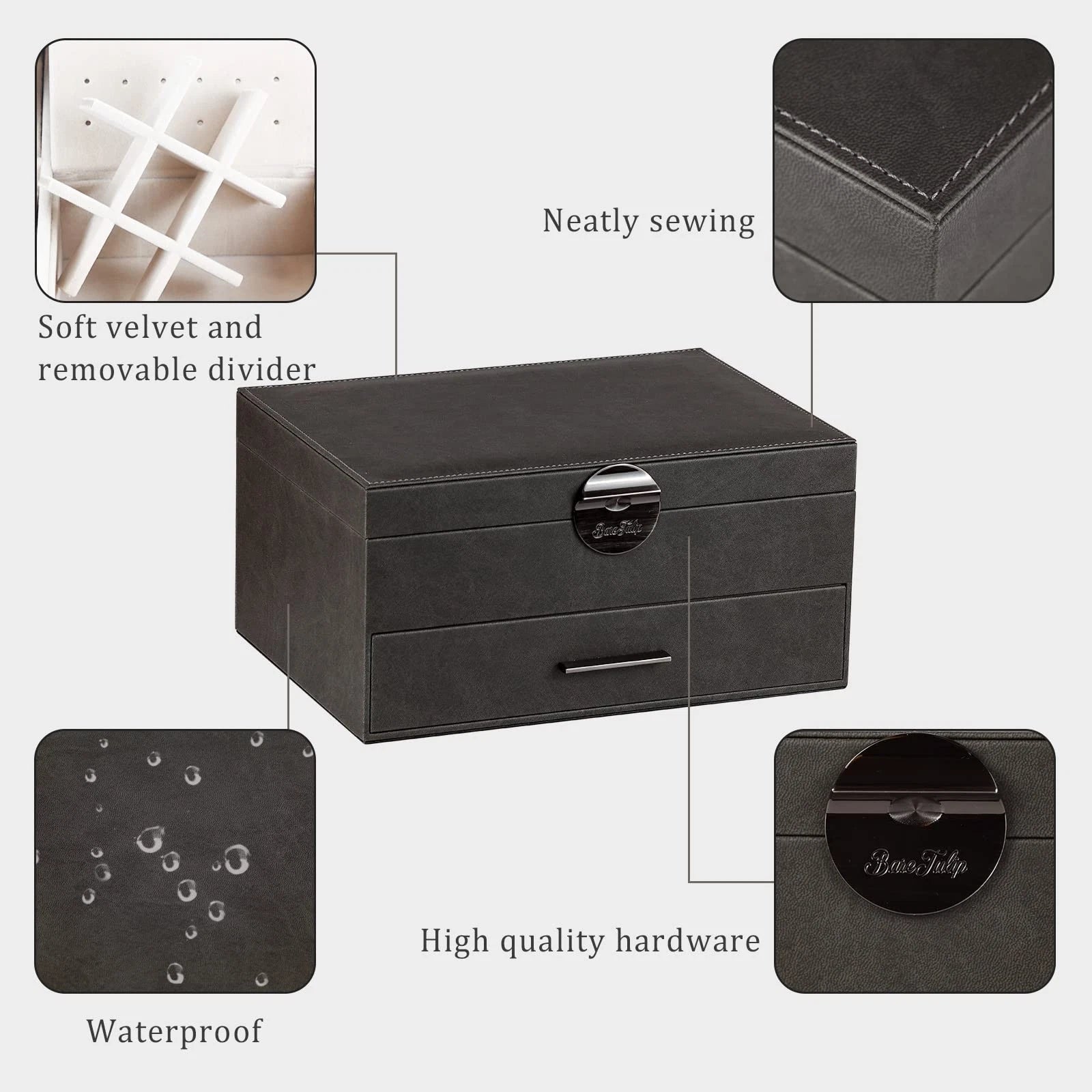Jewelry Box for Men 2 Layer Jewelry Organizer with 1 Drawer for Storage Displ... | eBay