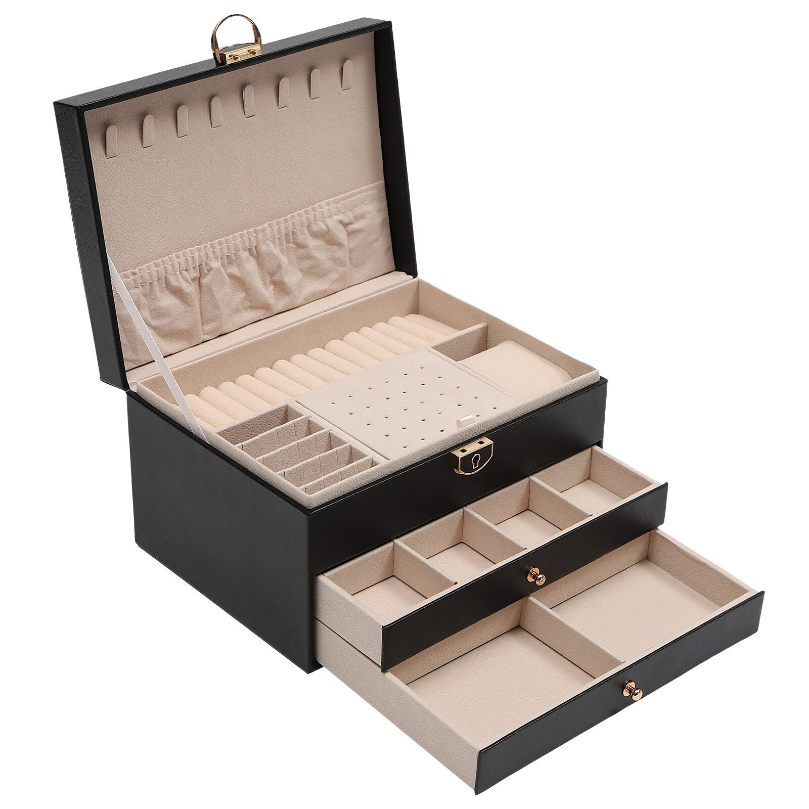 PU Watch Storage Box with Drawer Jewelry Organizer Watch Holder Display Case | eBay