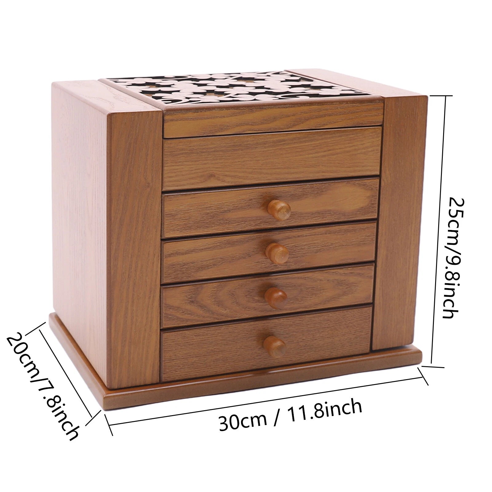 5 Layers Wooden Storage Cage Jewelry Box Organizer Women Girls Gift w/ Drawers | eBay