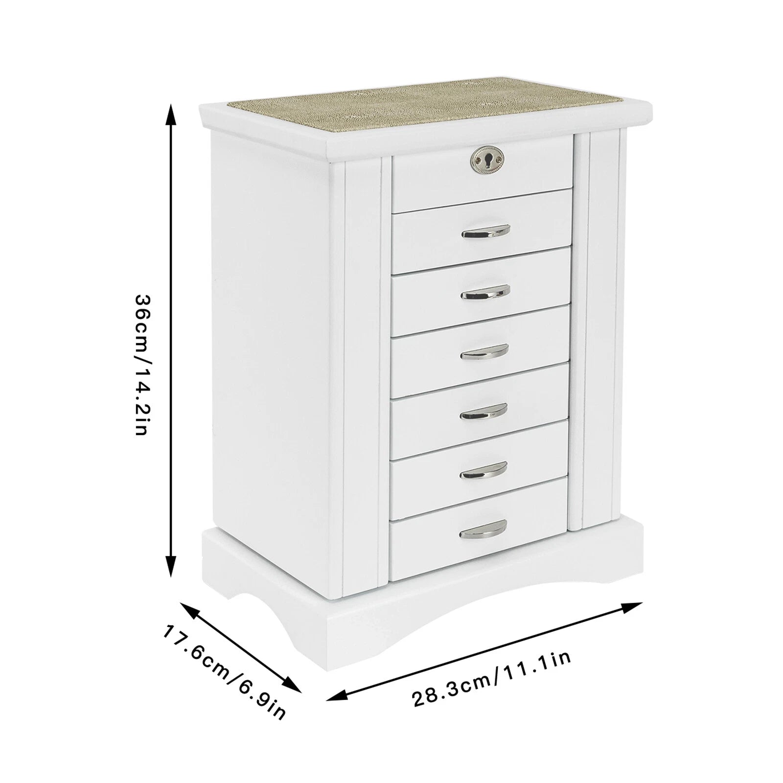 Jewelry Box MDF Ring Jewelry Storage Case Large Organizer w/ Drawer 7 Layers | eBay