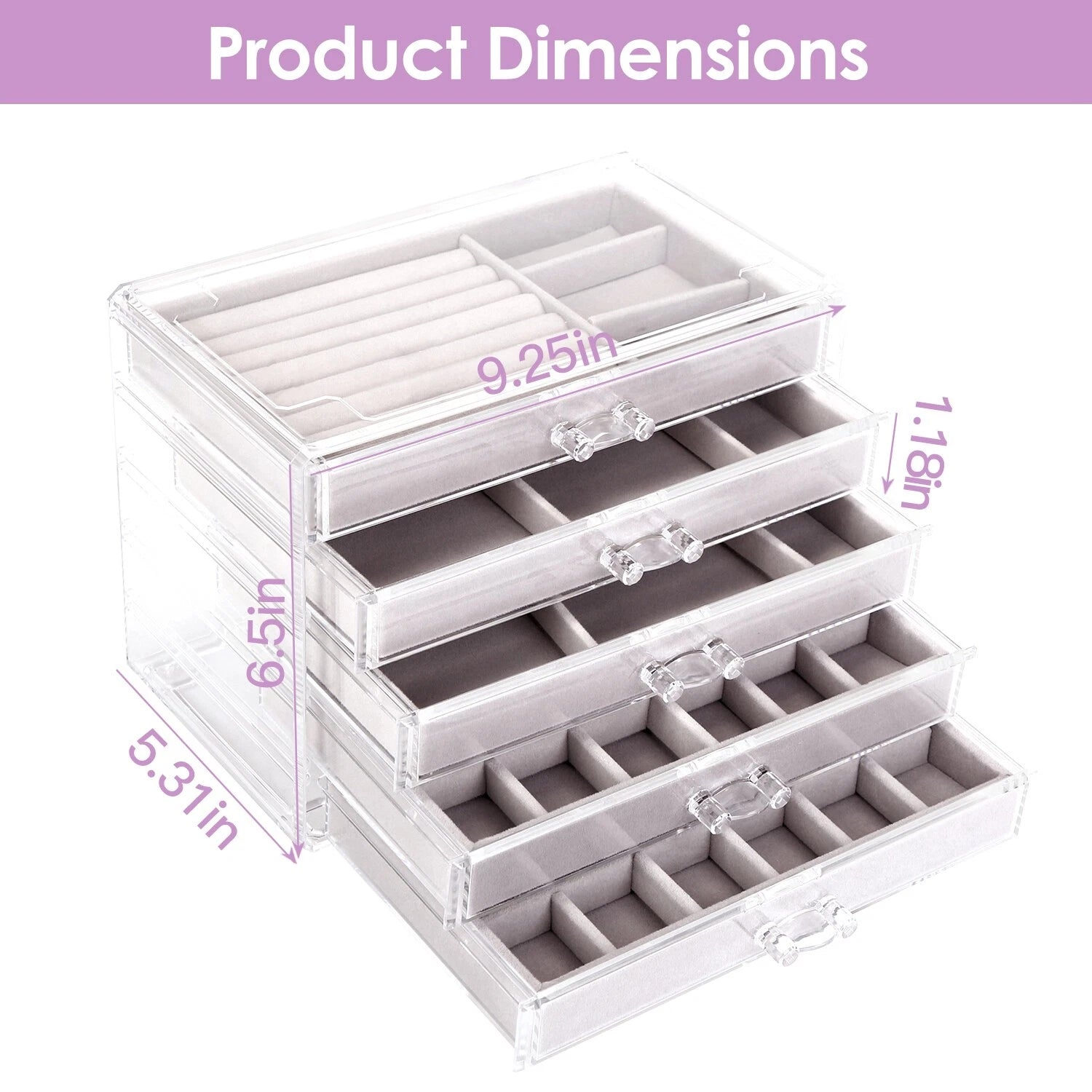 Stackable Jewelry Box Necklaces Jewelry Holder Velvet Holder Storage Organizer | eBay