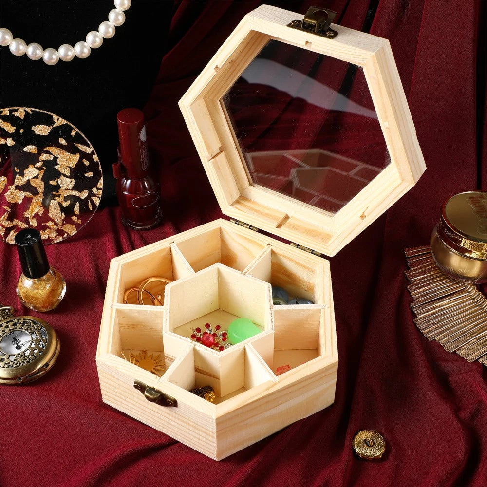 Makeup Case Jewelry Bead Organizer Storage Box Wooden Storage Chests | eBay