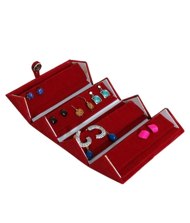 BUNDLE SALE 10 RED RING JEWELRY STORAGE ORGANIZER FOLDER BOX VELVET COATED CASE | eBay