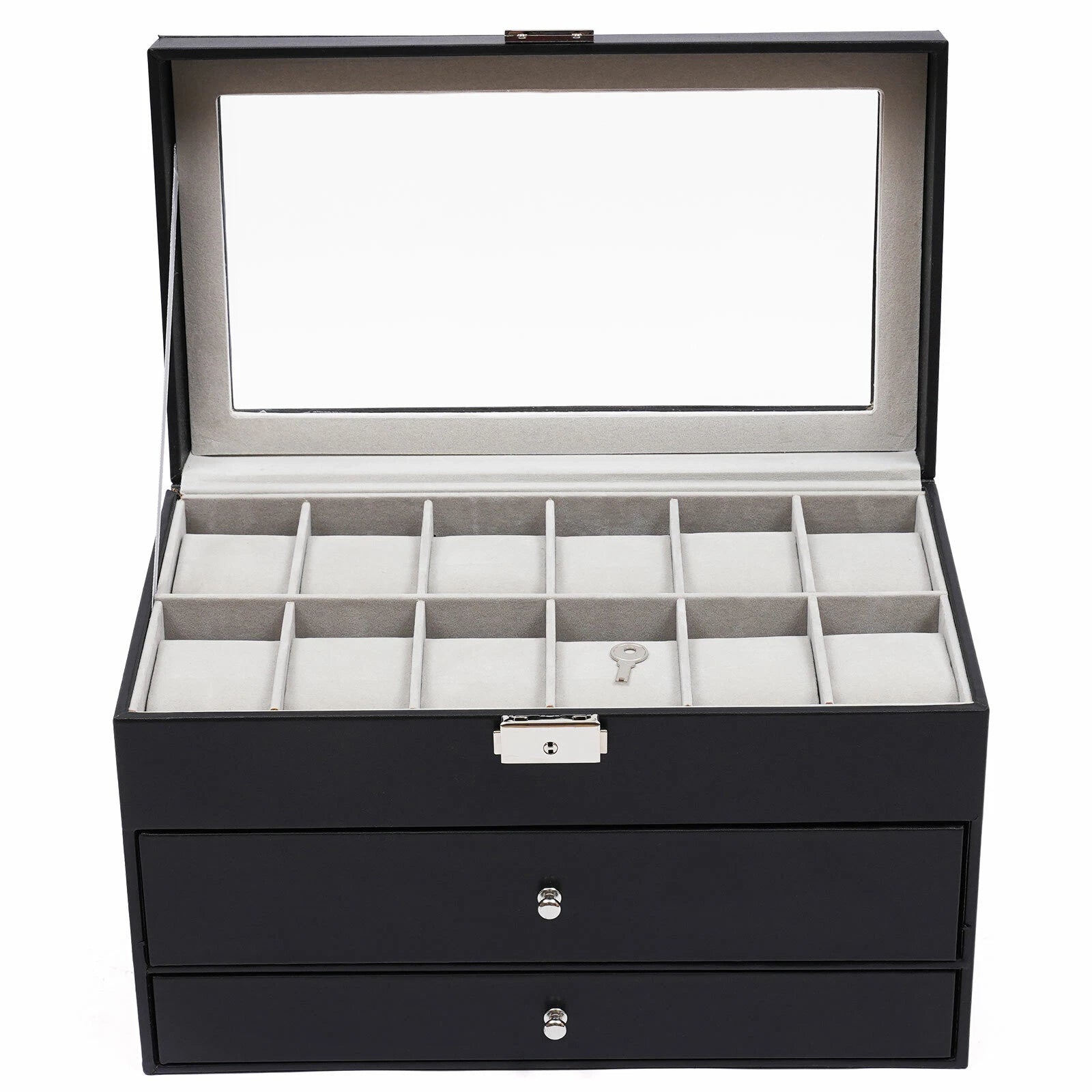 3 Layer Watch Sunglasses Jewelry Display Box Drawer Metal Buckle Organizer Box | eBay