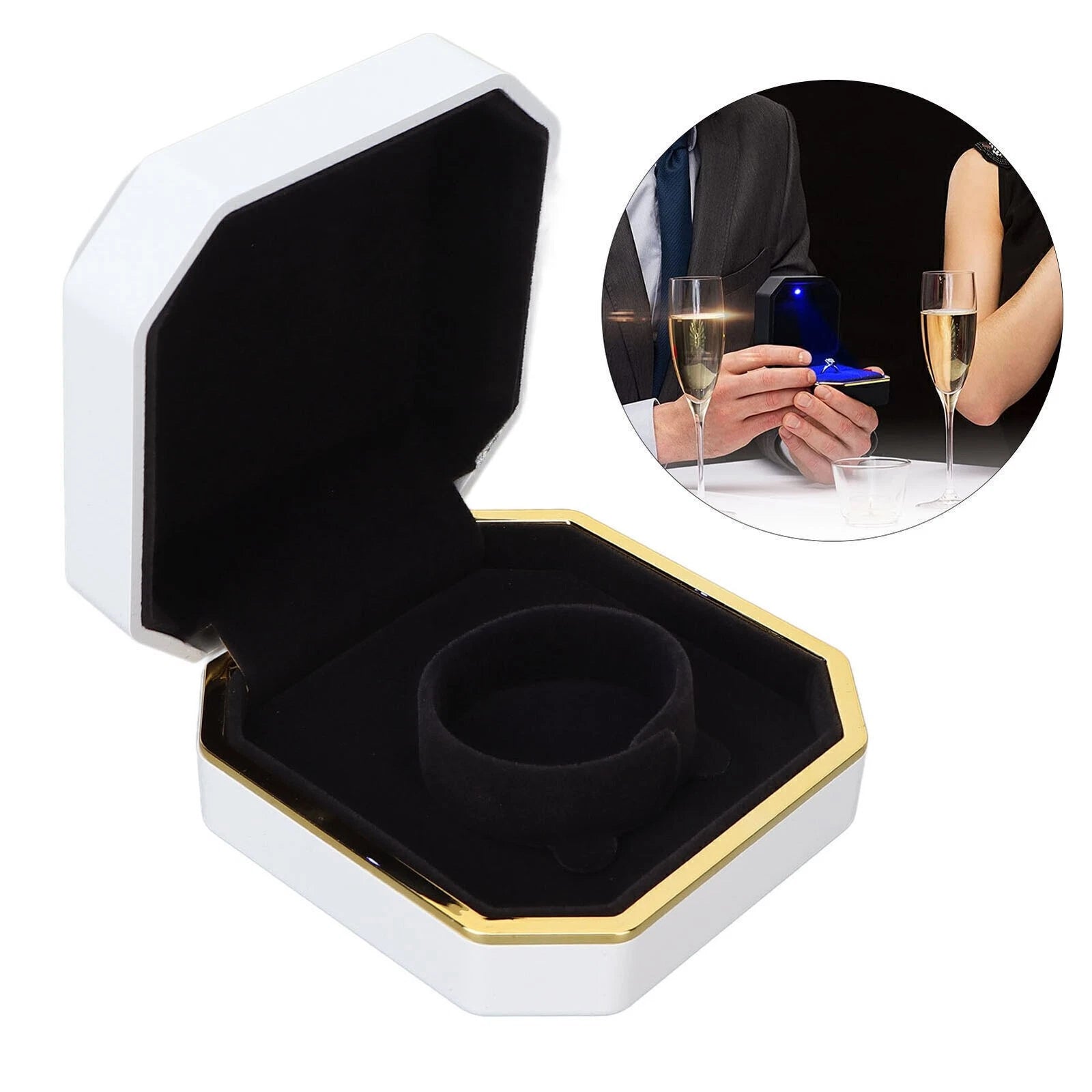 Exquisite Bracelet Gift Box Portable Jewelry Storage Display Case with Light | eBay